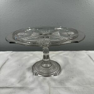 McKee Antique Clear Glass 10" Cake Stand